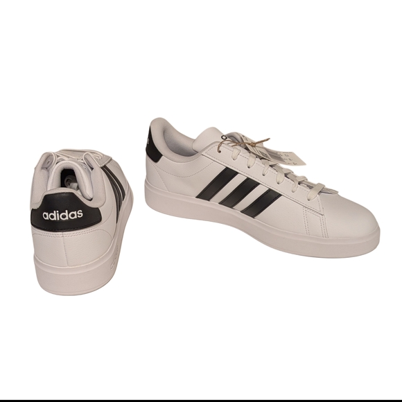 Adidas Grand Court 2.0 White Black Sneakers Mens 10.5 Tennis Casual Shoes GW9195 - Picture 7 of 9